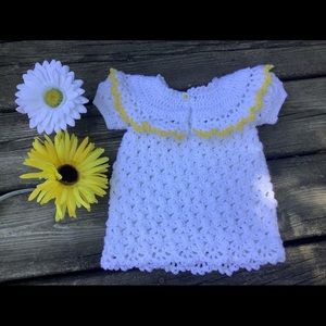Beautiful handmade crochet Baby girls dress.